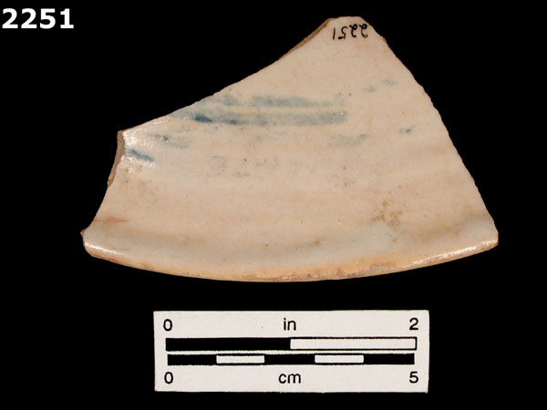 TALAVERA TRADITION, BLUE ON WHITE specimen 2251 rear view