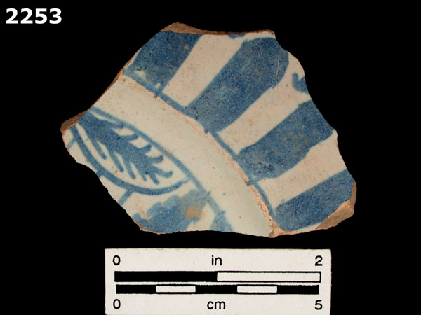UNIDENTIFIED BLUE ON WHITE MAJOLICA, IBERIA specimen 2253 front view