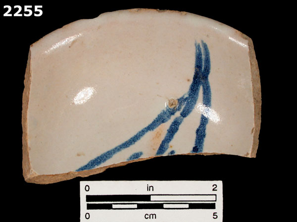 UNIDENTIFIED BLUE ON WHITE MAJOLICA, IBERIA specimen 2255 