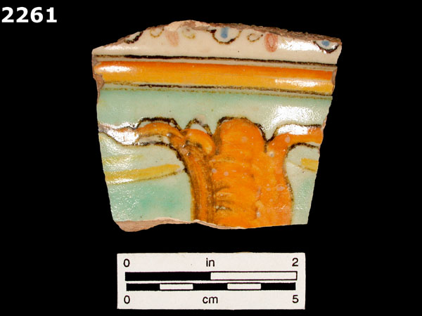UNIDENTIFIED POLYCHROME MAJOLICA, IBERIAN specimen 2261 