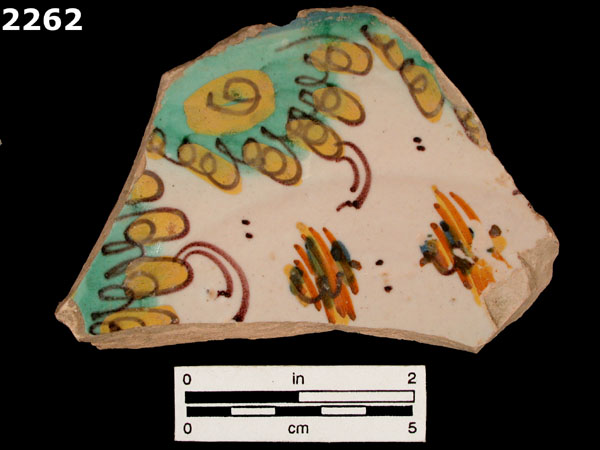 UNIDENTIFIED POLYCHROME MAJOLICA, IBERIAN specimen 2262 