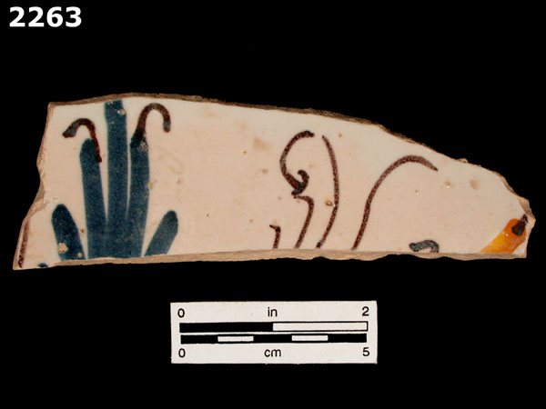UNIDENTIFIED POLYCHROME MAJOLICA, IBERIAN specimen 2263 