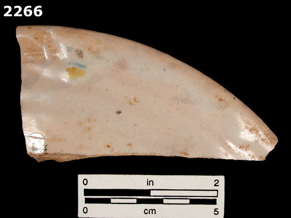 UNIDENTIFIED POLYCHROME MAJOLICA, IBERIAN specimen 2266 rear view