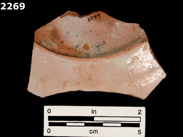 UNIDENTIFIED POLYCHROME MAJOLICA, IBERIAN specimen 2269 rear view