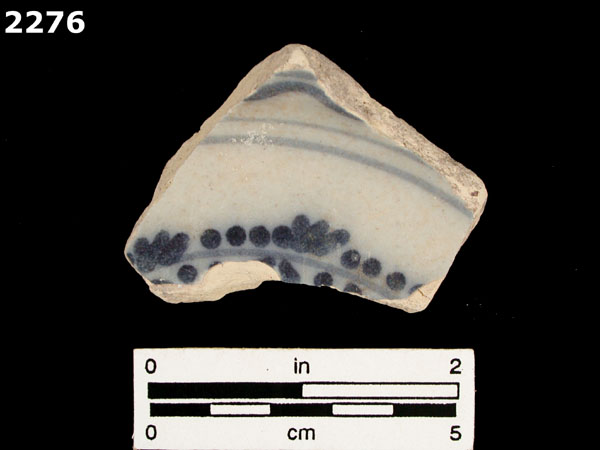 UNIDENTIFIED BLUE ON WHITE MAJOLICA, IBERIA specimen 2276 