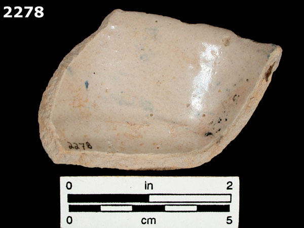 UNIDENTIFIED BLUE ON WHITE MAJOLICA, IBERIA specimen 2278 rear view
