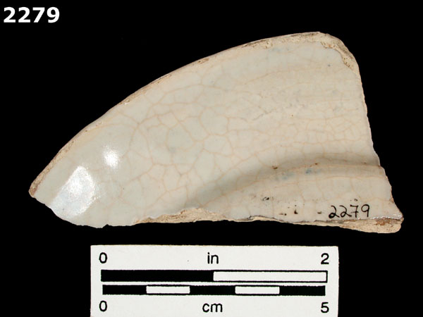 UNIDENTIFIED BLUE ON WHITE MAJOLICA, IBERIA specimen 2279 rear view