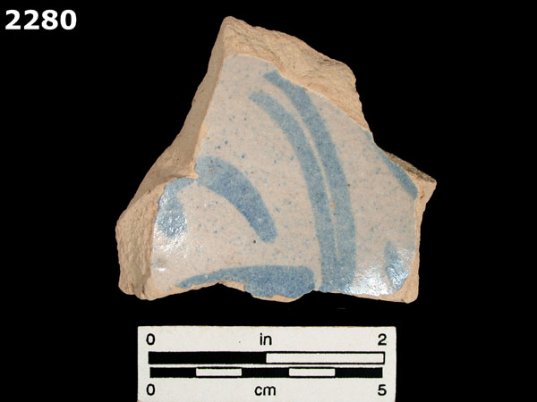 UNIDENTIFIED BLUE ON WHITE MAJOLICA, IBERIA specimen 2280 