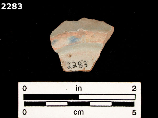 UNIDENTIFIED BLUE ON WHITE MAJOLICA, IBERIA specimen 2283 rear view