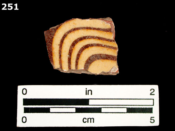 SLIPWARE, STAFFORDSHIRE-TYPE, ENGLISH specimen 251 front view