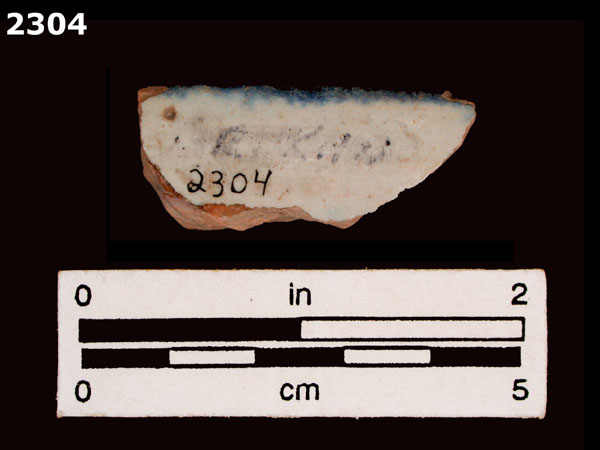 UNIDENTIFIED BLUE ON WHITE MAJOLICA, IBERIA specimen 2304 rear view