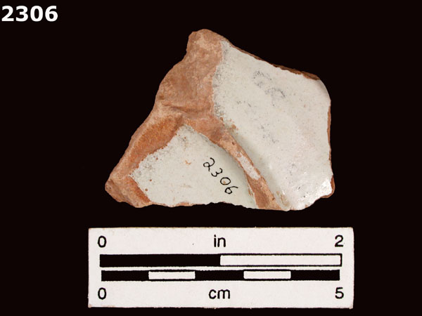 UNIDENTIFIED WHITE MAJOLICA, SPAIN specimen 2306 rear view