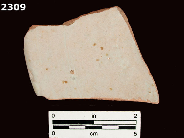 UNIDENTIFIED WHITE MAJOLICA, SPAIN specimen 2309 