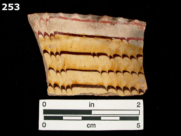 SLIPWARE, STAFFORDSHIRE-TYPE, ENGLISH specimen 253 front view