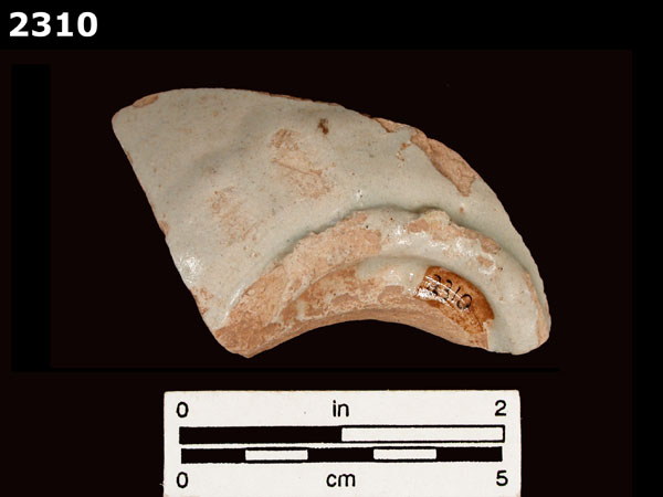 UNIDENTIFIED WHITE MAJOLICA, SPAIN specimen 2310 rear view