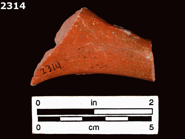 LEAD GLAZED COARSE EARTHENWARE specimen 2314 rear view