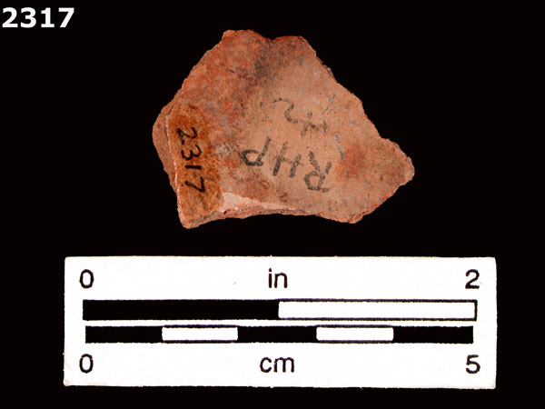 LEAD GLAZED COARSE EARTHENWARE specimen 2317 rear view