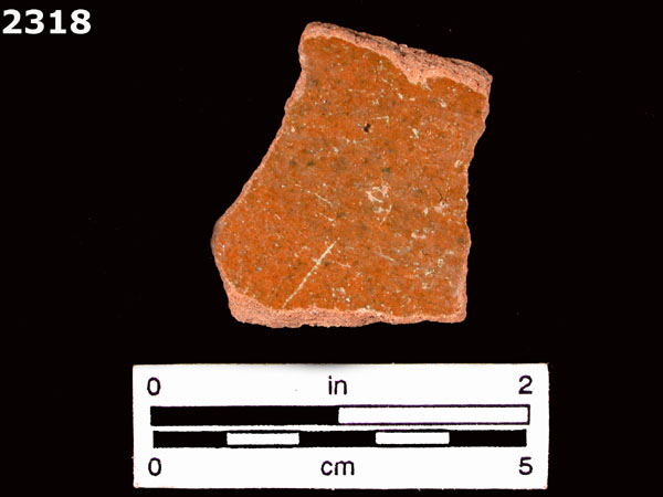 LEAD GLAZED COARSE EARTHENWARE specimen 2318 front view