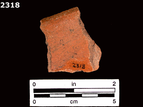 LEAD GLAZED COARSE EARTHENWARE specimen 2318 rear view