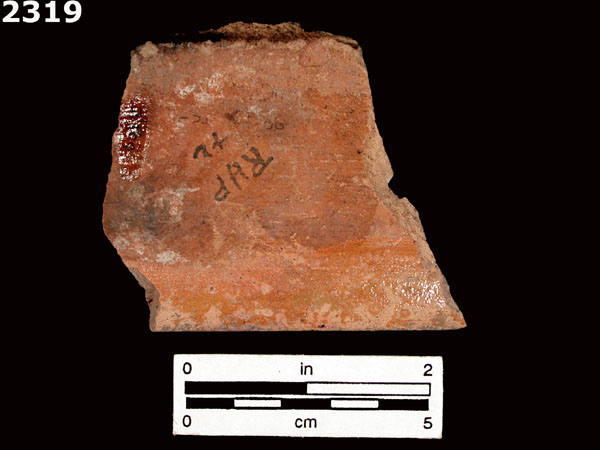 LEAD GLAZED COARSE EARTHENWARE specimen 2319 rear view