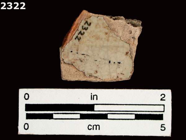 UNIDENTIFIED WHITE MAJOLICA, SPAIN specimen 2322 rear view