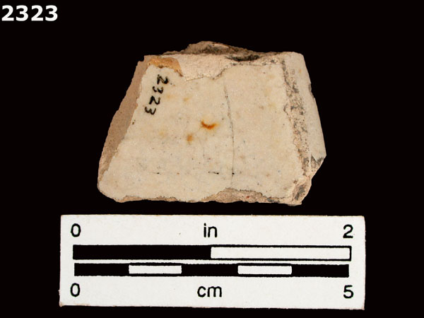 UNIDENTIFIED WHITE MAJOLICA, SPAIN specimen 2323 rear view