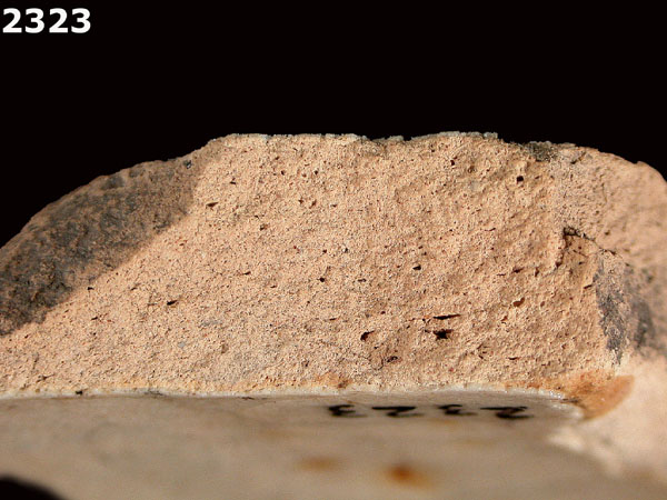 UNIDENTIFIED WHITE MAJOLICA, SPAIN specimen 2323 side view