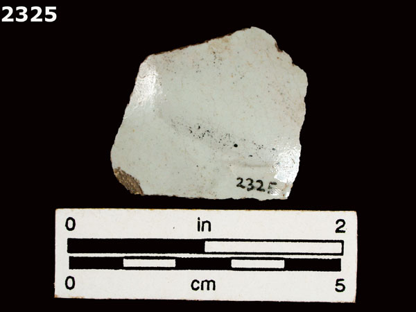 UNIDENTIFIED WHITE MAJOLICA, SPAIN specimen 2325 rear view