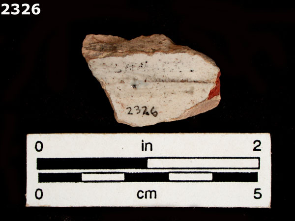 UNIDENTIFIED WHITE MAJOLICA, SPAIN specimen 2326 rear view