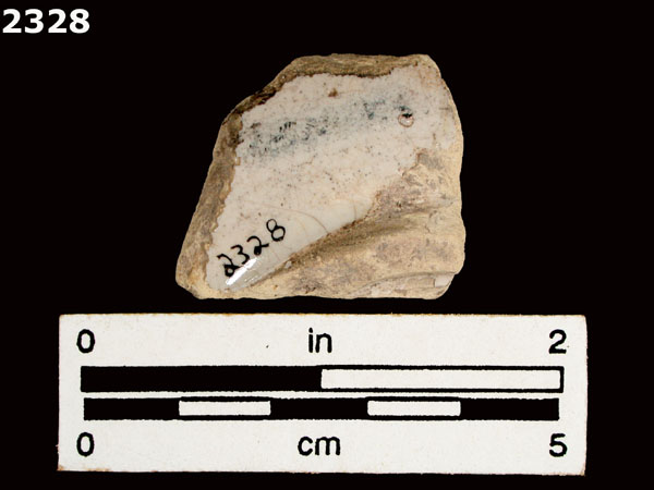 UNIDENTIFIED WHITE MAJOLICA, SPAIN specimen 2328 rear view