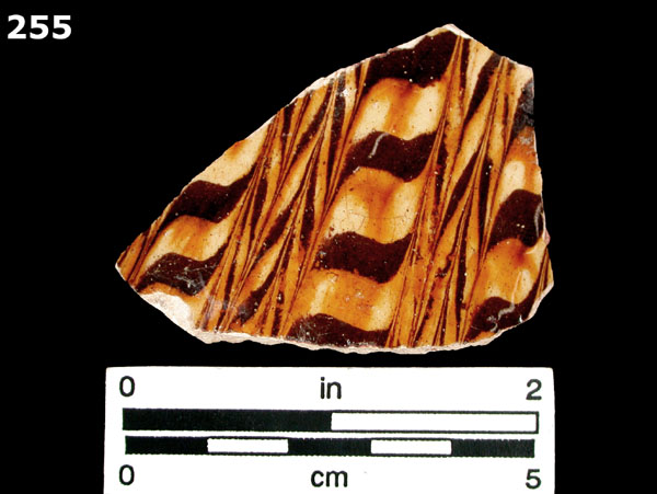 SLIPWARE, STAFFORDSHIRE-TYPE, ENGLISH specimen 255 front view