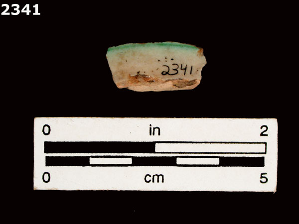 UNIDENTIFIED POLYCHROME MAJOLICA, IBERIAN specimen 2341 rear view