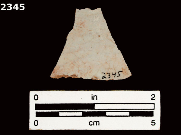 UNIDENTIFIED WHITE MAJOLICA, PUEBLA TRADITION specimen 2345 rear view