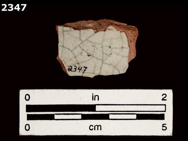 UNIDENTIFIED WHITE MAJOLICA, MEXICO CITY TRADITION specimen 2347 rear view