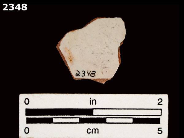 UNIDENTIFIED WHITE MAJOLICA, PUEBLA TRADITION specimen 2348 rear view