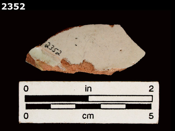 UNIDENTIFIED WHITE MAJOLICA, PUEBLA TRADITION specimen 2352 rear view