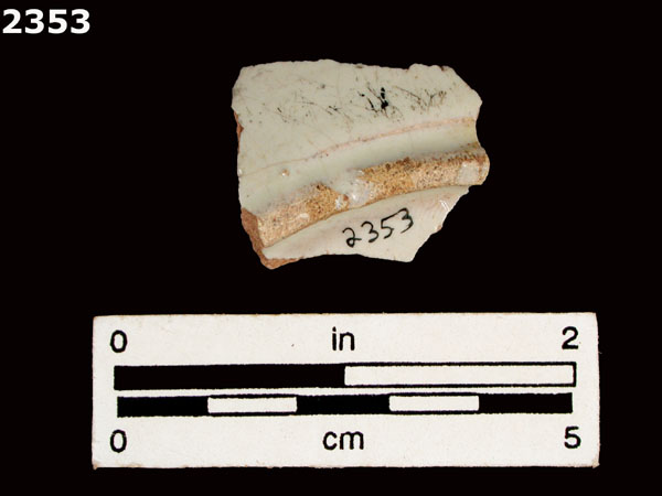 UNIDENTIFIED WHITE MAJOLICA, PUEBLA TRADITION specimen 2353 rear view