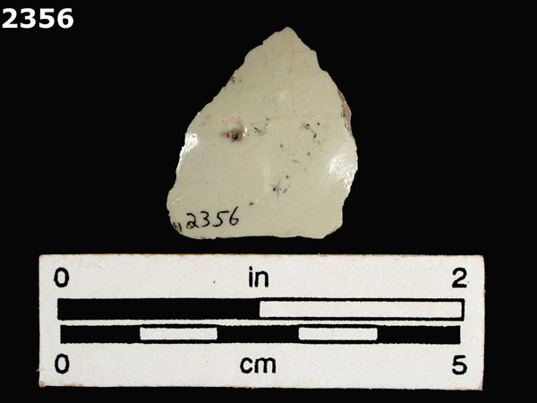 UNIDENTIFIED WHITE MAJOLICA, PUEBLA TRADITION specimen 2356 rear view