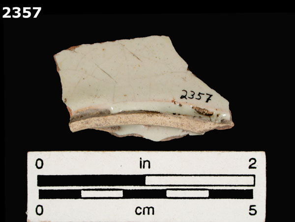 UNIDENTIFIED WHITE MAJOLICA, PUEBLA TRADITION specimen 2357 rear view