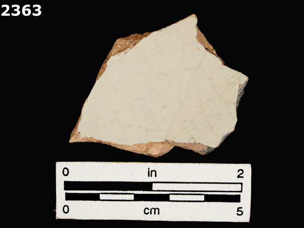 UNIDENTIFIED WHITE MAJOLICA, PUEBLA TRADITION specimen 2363 