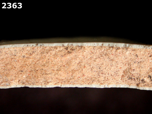 UNIDENTIFIED WHITE MAJOLICA, PUEBLA TRADITION specimen 2363 side view