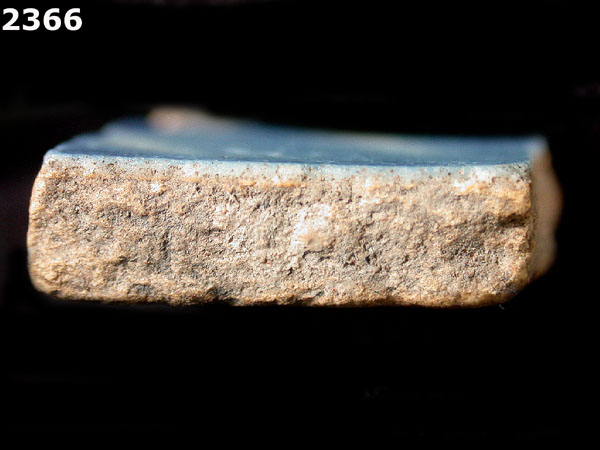 UNIDENTIFIED BLUE ON WHITE MAJOLICA, IBERIA specimen 2366 side view