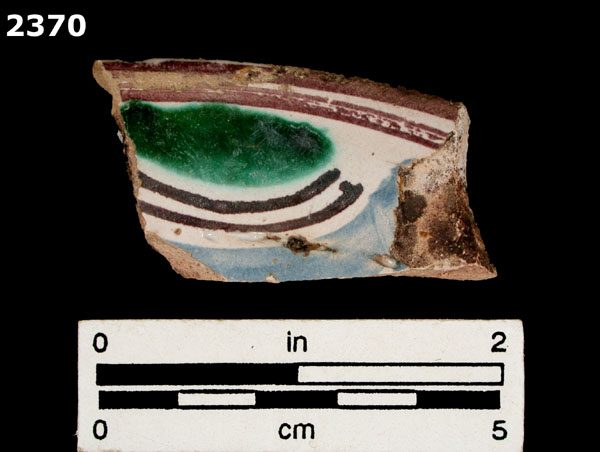 UNIDENTIFIED POLYCHROME MAJOLICA, IBERIAN specimen 2370 