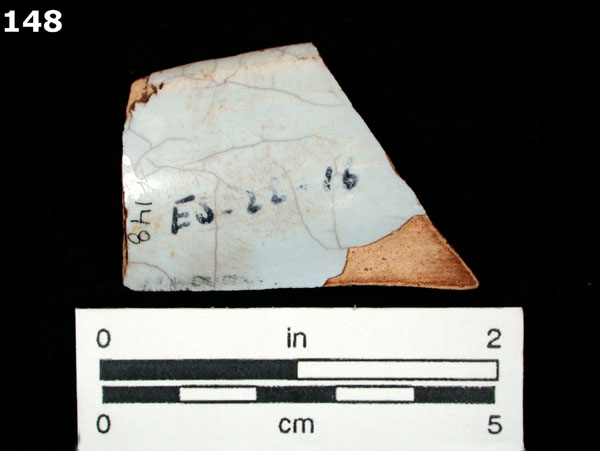 FAIENCE, BRITTANY BLUE ON WHITE specimen 148 rear view