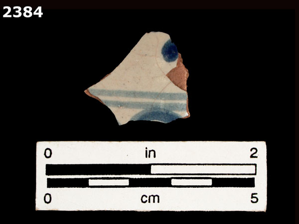 UNIDENTIFIED BLUE ON WHITE MAJOLICA, PUEBLA TRADITION specimen 2384 