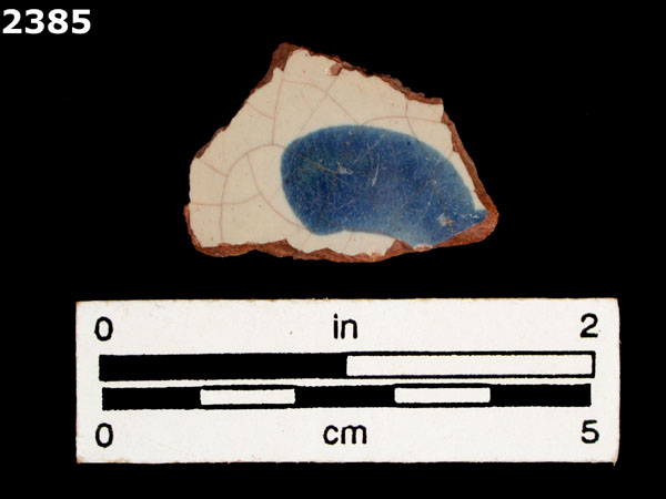 UNIDENTIFIED BLUE ON WHITE MAJOLICA, PUEBLA TRADITION specimen 2385 