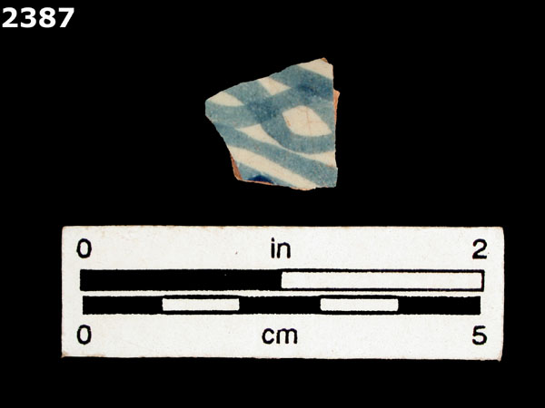 UNIDENTIFIED BLUE ON WHITE MAJOLICA, PUEBLA TRADITION specimen 2387 