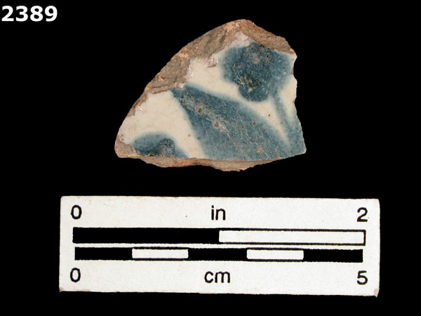 UNIDENTIFIED BLUE ON WHITE MAJOLICA, PUEBLA TRADITION specimen 2389 