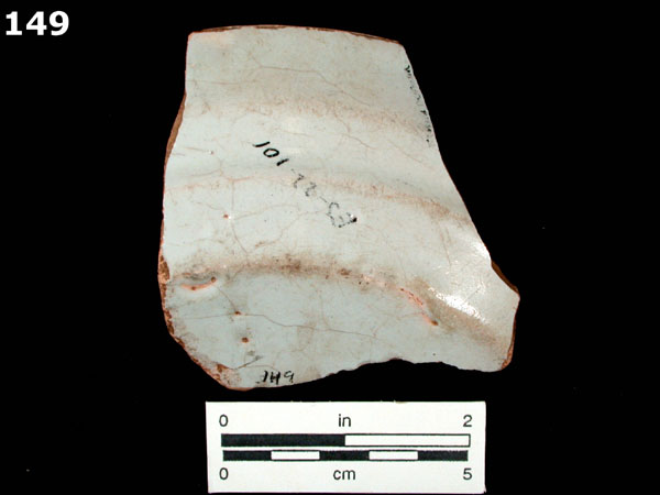 FAIENCE, BRITTANY BLUE ON WHITE specimen 149 rear view