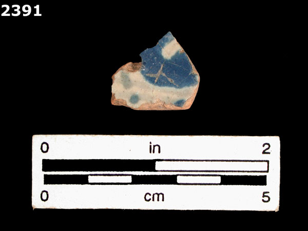 UNIDENTIFIED BLUE ON WHITE MAJOLICA, PUEBLA TRADITION specimen 2391 